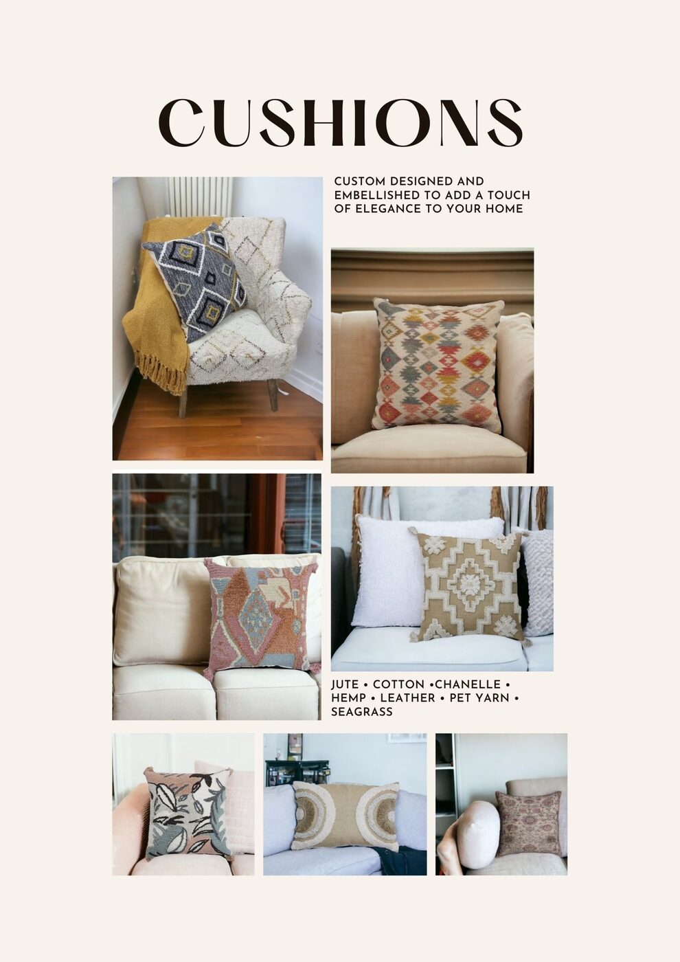 AE lookbook, cushions page